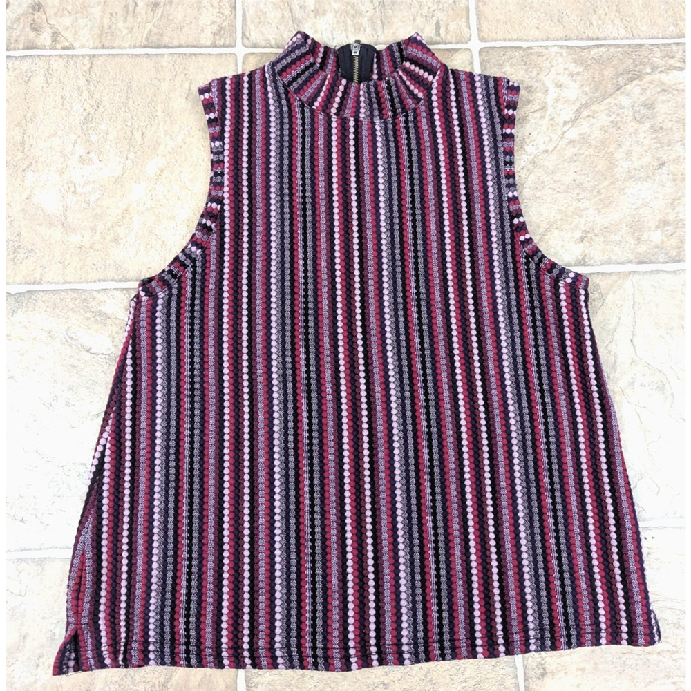 Postmark Anthropologie sz S Mock Neck Tank Top knit dotted textured 1068